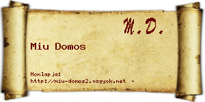 Miu Domos névjegykártya